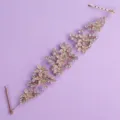 Gold rhinestone floral hair vine bridal wedding headpiece variant accessory for women parties - Dating Outing Headband (HS-J6619G)