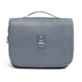 Hanging travel toiletry bag portable folding large capacity cosmetic storage organizer grey - Gray