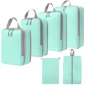 Reis-inpakblokkenset, lichtgewicht compressie bagageorganizers, tassen voor reizen en opslag - 4-Delige Set + Trekkoordszak + Schoontas 6-Delige Set Meerblauw