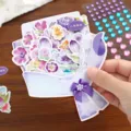 Set di biglietti d'auguri bouquet di fiori DIY viola floreale carta regalo con strass - Via Viola Fragranza Galleggiante