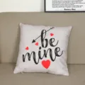 Valentine's Day throw pillow cover with cute 'be mine' heart text design for sofa home decor. - 18x18 Inch / Style 1