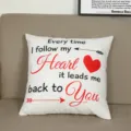 Valentine's velvet heart throw pillow cover red sofa cushion cover for home decor. - 18x18 Inch / Style 6