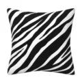 Copricuscino corto in peluche con motivo zebra bianco e nero per divano casa - 45*45cm / Modello 6