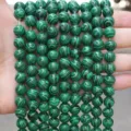 Natural malachite green round loose beads for DIY bracelet jewelry making, wholesale accessories. - Malachite Style (BF510) / 4MM Round Beads (Approx 92 Pcs)