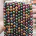 Bunte Turmalin runde Perlen lose für DIY handgemachte Armband Schmuck Zubehör Großhandel. - Turmalin-Stil (BF510) / 4MM Runde Perlen (Ca. 92 Stk)
