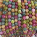 Natural stone round loose beads colorful crystal DIY bracelet jewelry accessories wholesale - Tourmaline 5 Style (BF510) / 6MM Round Beads (Approx 61 Pcs)