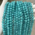 Natural gemstone smooth round loose beads turquoise semi-finished DIY bracelet making parts - Amazonite Style (BF510) / 4MM Round Beads (Approx 92 Pcs)