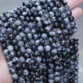 Natural Snowflake Obsidian Round Loose Beads for DIY Bracelet Jewelry Making Accessories - Snowflake Stone Style (BF510) / 4MM Round Beads (Approx 92 Pcs)