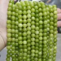 Green natural stone optimized round beads semi-finished DIY bracelet jewelry accessories - Olivine Quartz Style (BF510) / 4MM Round Beads (Approx 92 Pcs)