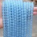 Light blue loose round beads semi-finished DIY bracelet jewelry making accessories 90c - Aquamarine Translucent Style (BF510) / 4MM Round Beads (Approx 92 Pcs)