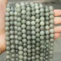 Natural stone optimized round loose beads high quality crystal DIY bracelet parts - Grey Floating Flower Style (BF510) / 4MM Round Beads (Approx 92 Pcs)