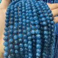 Blue gemstone loose round beads for DIY bracelet jewelry making, beautiful craft accessories variant. - Kyanite Style (BF510) / 4MM Round Beads (Approx 92 Pcs)