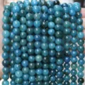 Blue natural stone round loose beads variant, DIY bracelet jewelry making accessory part. - Apatite Style (BF510) / 4MM Round Beads (Approx 92 Pcs)