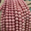 Pink natural stone round loose beads semi-finished jewelry DIY bracelet making supplies wholesale - Rhodonite Style (BF510) / 4MM Round Beads (Approx 92 Pcs)