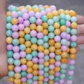 Multi-color natural stone loose round beads for DIY bracelet jewelry making supplies wholesale - Tricolor Jade Style (BF510) / 4MM Round Beads (Approx 92 Pcs)