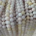 Natural stone loose round beads for DIY handmade bracelets and jewelry accessories wholesale supply. - Opaque Light Morganite Style (BF510) / 6MM Round Beads (Approx 61 Pcs)