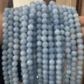 Light blue natural stone round loose beads for DIY bracelet jewelry making and crafting accessories. - Light White Aquamarine Style (BF510) / 4MM Round Beads (Approx 92 Pcs)
