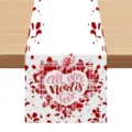 Runner da tavola San Valentino lino stampato festa casa decorazione rosso cuore amore - 33x90cm / Stile B