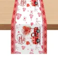 cammino tavola San Valentino lino stampato tovaglietta per decorazione festa casa - 33x90cm / Stile D
