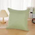 Federa per cuscino quadrata in lino tinta unita stile nordico per decorazione divano soggiorno - 45x45cm / Verde chiaro