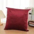 Federa per cuscino in velluto rosso scuro, morbido copricuscino tinta unita per arredamento. - 45x45cm / Rosso scuro