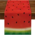 Runner da tavola con motivo anguria estate frutta decorazione tavolo lino tovaglia 33x183cm - 33*180 / modello 2