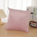 Fodera cuscino velluto rosa moderno minimalista tinta unita morbida federa quadrata per divano letto - 45x45cm / Rosa