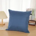 Cuscino monocolore nordico in lino fodera per divano soggiorno decorazione domestica blu - 45x45cm / Blu scuro