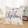 Christmas throw pillow cover soft golden hot stamping snowflake decorative cushion home decor - Style 5 / 45x45cm