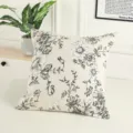 Federa per cuscino decorativo in stile vintage europeo con stampa floreale per divano e letto. - 45*45mm / Nero