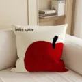 Cuscino decorativo con motivo a mela rossa per divano da soggiorno camera da letto arredamento - Stampa Bifacciale 35x35cm (Copertura Senza Imbottitura) / Mela Bubycuit