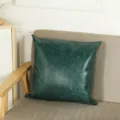 Fodera per cuscino in PVC verde scuro, cuscino da divano minimalista per arredo. - 45x45CM (Senza Interno) / Verde