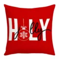 Christmas red decorative throw pillow cover with white and black holiday letter print. - 45*45cm (Without Core) / Style 3