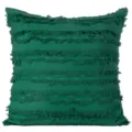 Federa per cuscino con frange in cotone verde scuro dettaglio, stile boho per divano. - 45*45mm / Verde