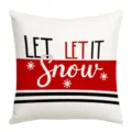 Christmas decorative throw pillow cover with red and white stripes and winter text design for home. - 45*45cm (Without Core) / Style 4