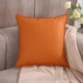 Fodera per cuscino in pelle PU arancione impermeabile copricuscino decorativo divano - 40*40cm (Senza Inserto) / Arancione