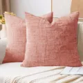 Fodera per cuscino in ciniglia testurizzata moderna minimalista, elegante copricuscino divano. - 40x40cm / Rosa