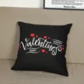 Valentine's day decorative pillowcase with heart print, modern black sofa cushion cover for home. - Style 7 / 18x18 Inch