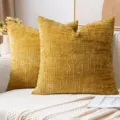 Federe per cuscini strutturate gialle fodera moderna semplice per arredamento casa. - 40x40cm / Giallo ocra