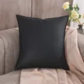 Fodera per cuscino in ecopelle nera, federa quadrata tinta unita per divano da soggiorno. - 40*40cm (Senza Inserto) / Grigio nero