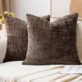 Fodera per cuscino in ciniglia marrone, federa per divano intrecciata strutturata variante - 40x40cm / Marrone scuro
