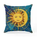Federa per cuscino bohémien sole e luna, copricuscino decorativo celeste vintage per divano. - 40*40 / Modello 4