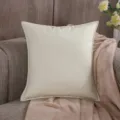 Beige faux leather pillow cover waterproof tech cloth cushion case for sofa home decor room - Off White