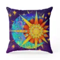 Bohemian sun and moon throw pillow cover, mandala stained glass style decorative cushion cover. - Style 9