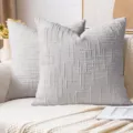 Fodere per cuscini grigie strutturate, federa moderna e minimalista per divano e letto. - 40x40cm / Grigio Cenere