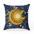 Bohemian sun moon stars pattern cushion cover, blue square pillow case for sofa home decor. - Style 12