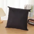 Solid Color Short Plush Throw Pillow Cover Soft Cushion Case for Sofa Bed Dark - 45x45cm / Black