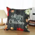 Fodera per cuscino natalizio in lino festivo stampato copricuscino decorativo per divano casa - 45x45cm / modello 3