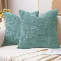 Fodera per cuscino in ciniglia, federa testurizzata per divano letto moderno decorazione. - 40x40cm / Blu Pavone