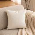 Cuscino arredo in lino tinta unita per divano, comodo cuscino da soggiorno e casa. - Beige